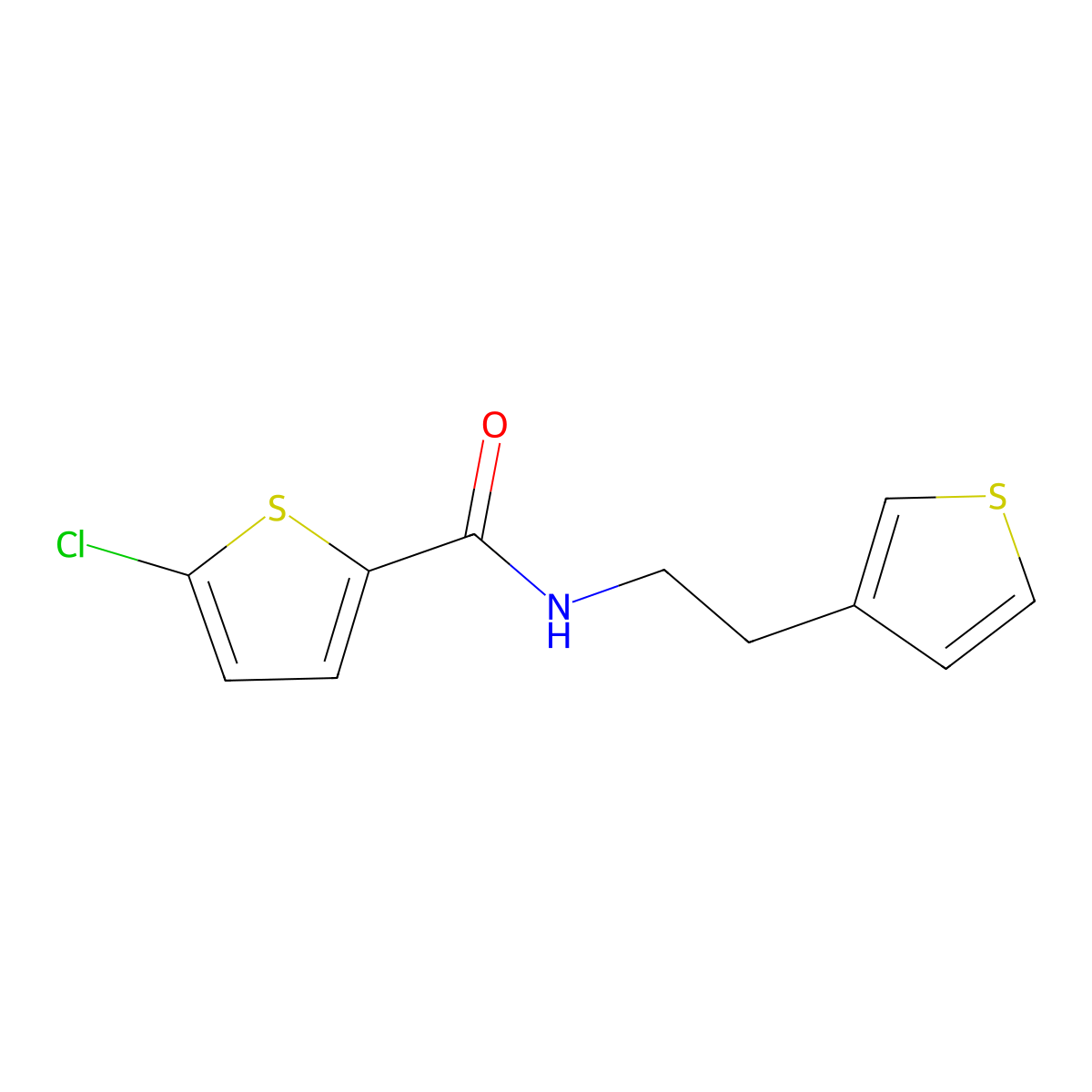 5-chloro-N-(2-(thiophen-3-yl)ethyl)thiophene-2-carboxamide molecular structure, CAS 1251624-56-2