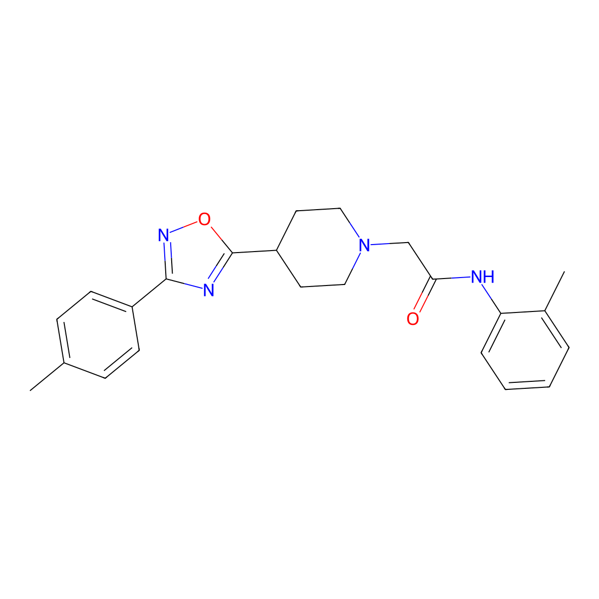N-(2-methylphenyl)-2-{4-[3-(4-methylphenyl)-1,2,4-oxadiazol-5-yl]piperidin-1-yl}acetamide molecular structure, CAS 1251624-60-8