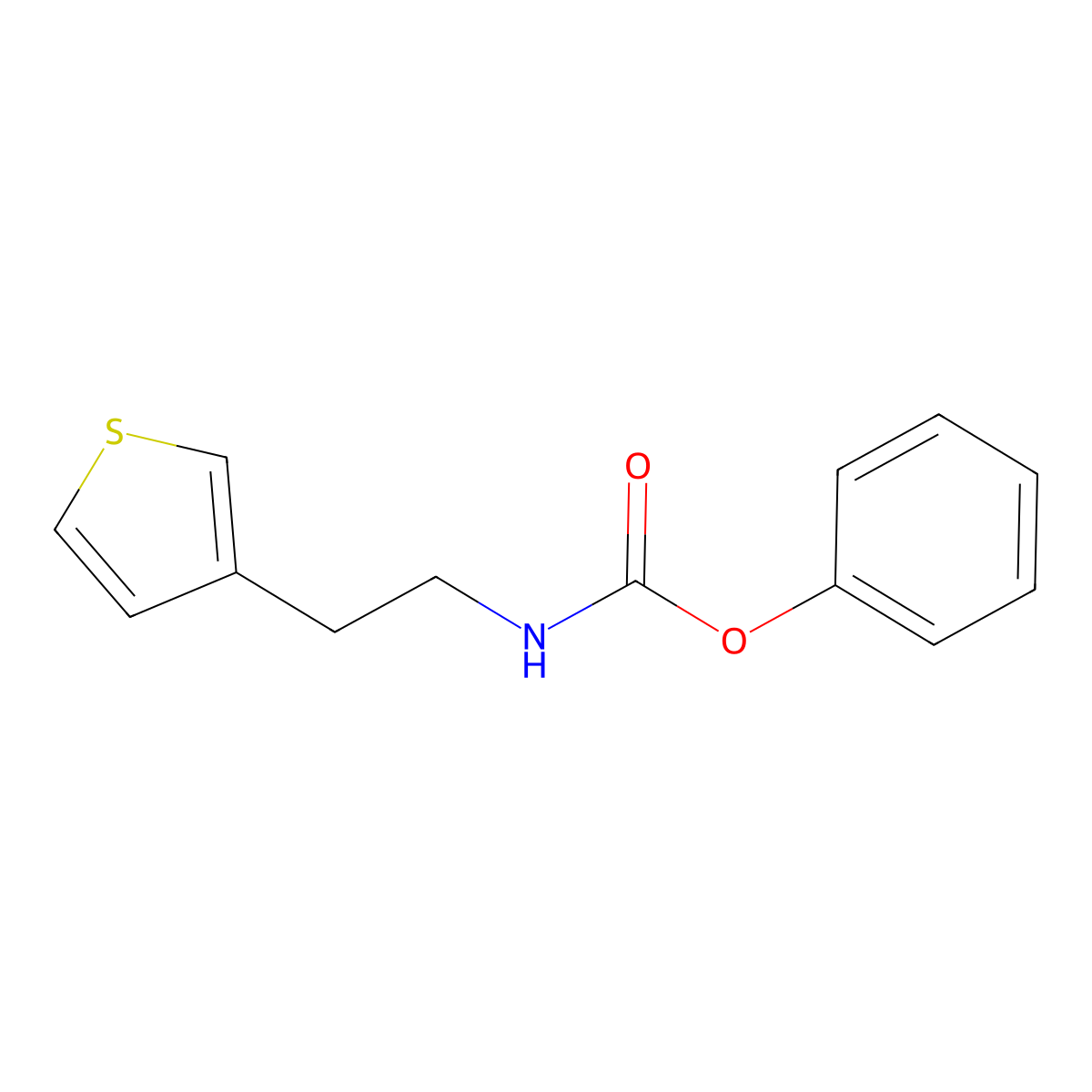 Phenyl (2-(thiophen-3-yl)ethyl)carbamate molecular structure, CAS 1251624-74-4