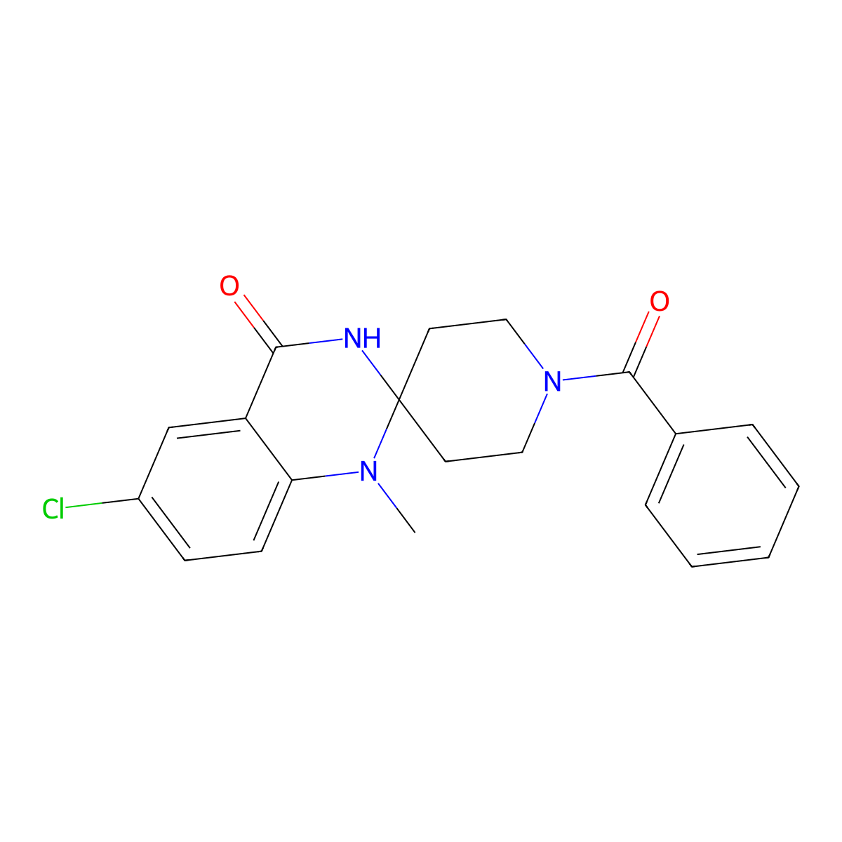 1-benzoyl-6'-chloro-1'-methyl-3',4'-dihydro-1'H-spiro[piperidine-4,2'-quinazoline]-4'-one molecular structure, CAS 1251624-82-4