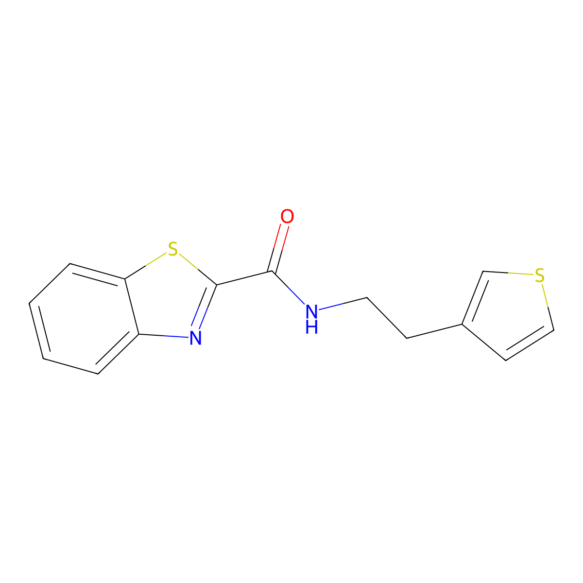 N-(2-(thiophen-3-yl)ethyl)benzo[d]thiazole-2-carboxamide molecular structure, CAS 1251624-83-5