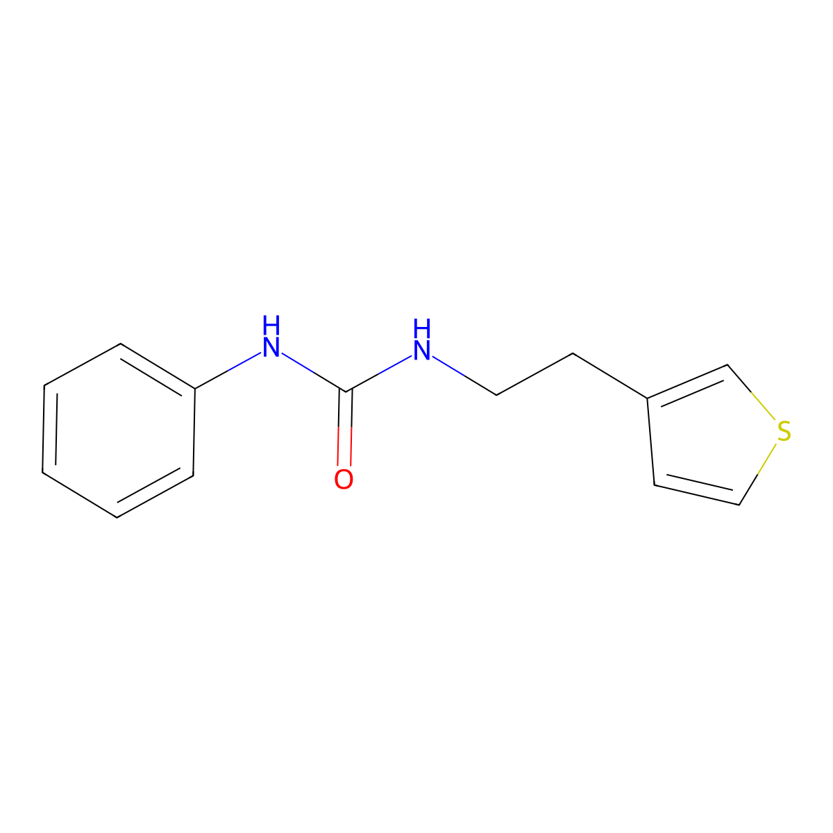 1-Phenyl-3-[2-(thiophen-3-yl)ethyl]urea molecular structure, CAS 1251624-91-5