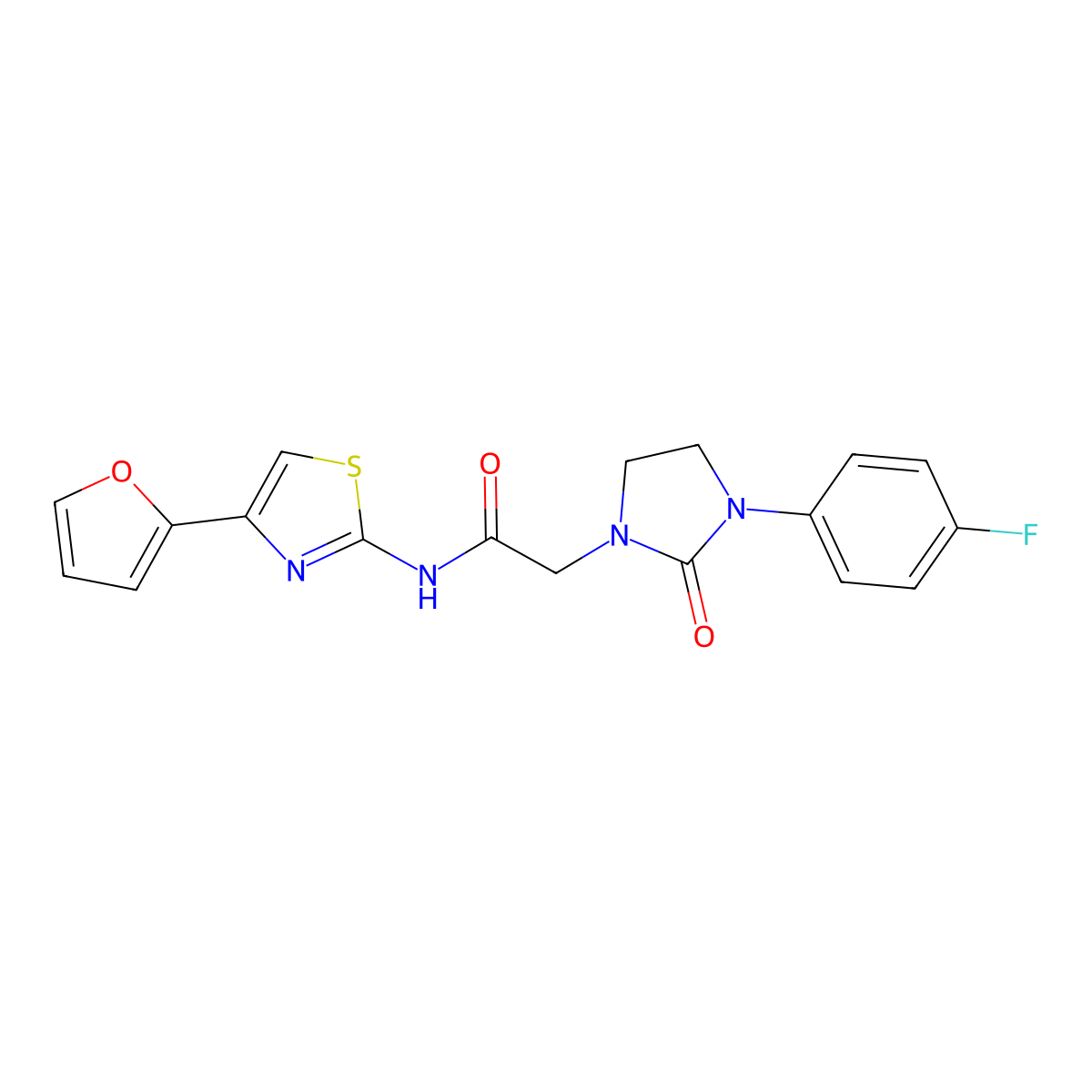 2-(3-(4-fluorophenyl)-2-oxoimidazolidin-1-yl)-N-(4-(furan-2-yl)thiazol-2-yl)acetamide molecular structure, CAS 1251624-97-1