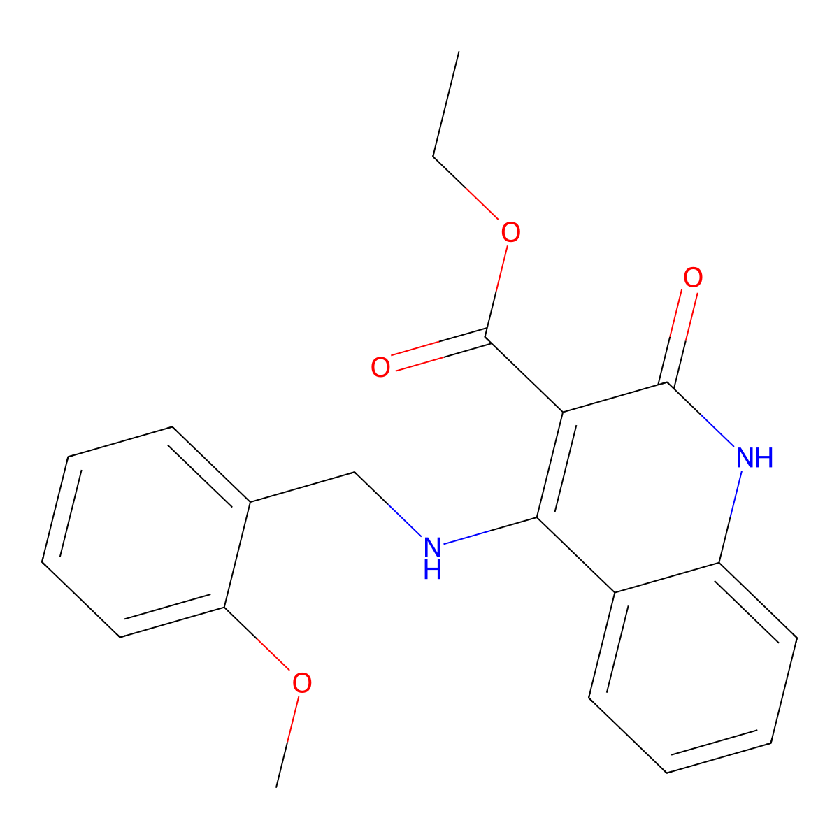 Ethyl 4-((2-methoxybenzyl)amino)-2-oxo-1,2-dihydroquinoline-3-carboxylate molecular structure, CAS 1251625-12-3