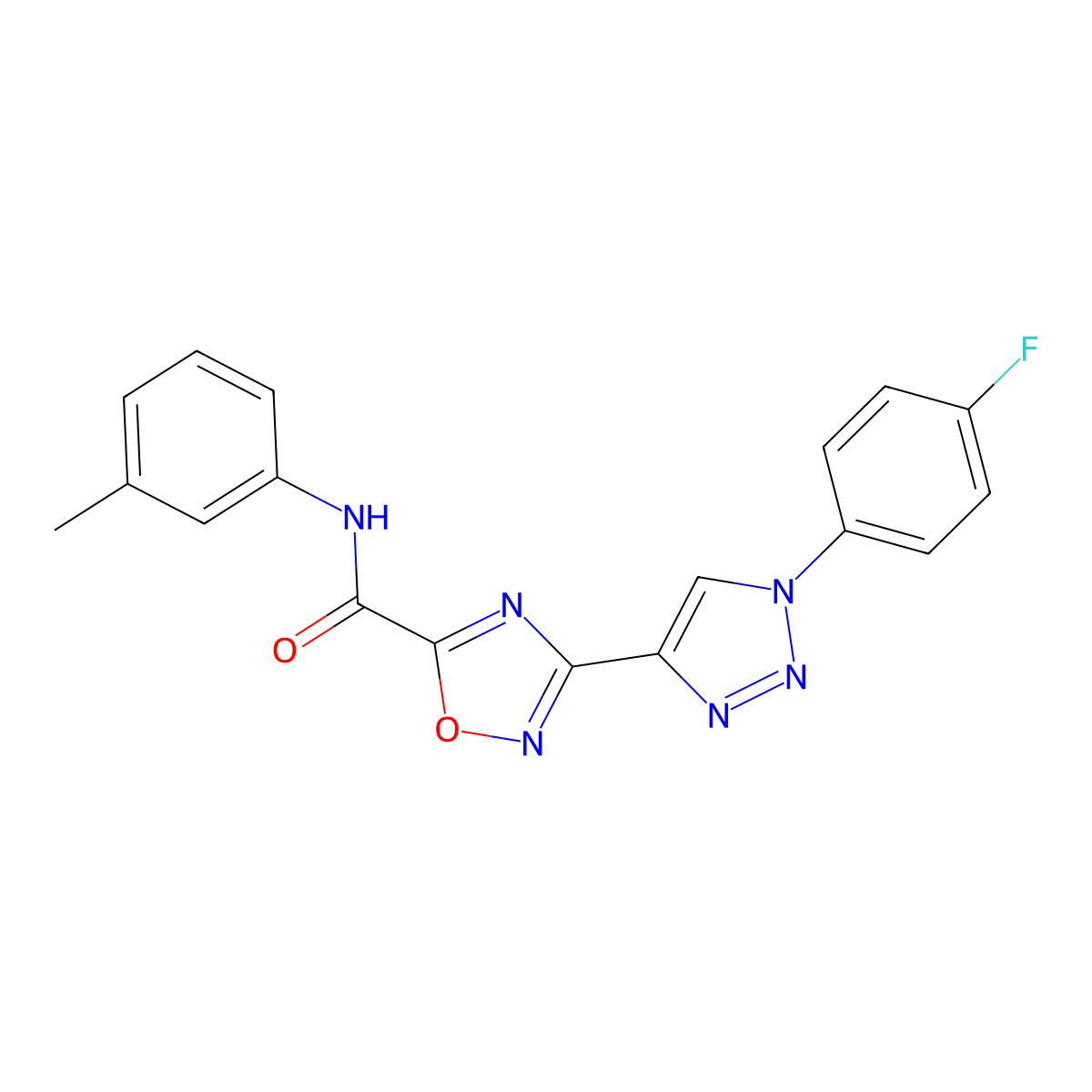 3-[1-(4-fluorophenyl)-1H-1,2,3-triazol-4-yl]-N~5~-(3-methylphenyl)-1,2,4-oxadiazole-5-carboxamide molecular structure, CAS 1251625-31-6
