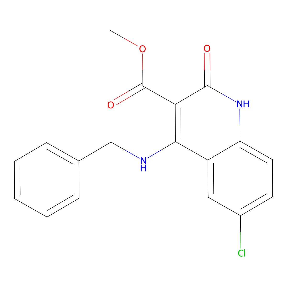 Methyl 4-(benzylamino)-6-chloro-2-oxo-1,2-dihydroquinoline-3-carboxylate molecular structure, CAS 1251625-35-0