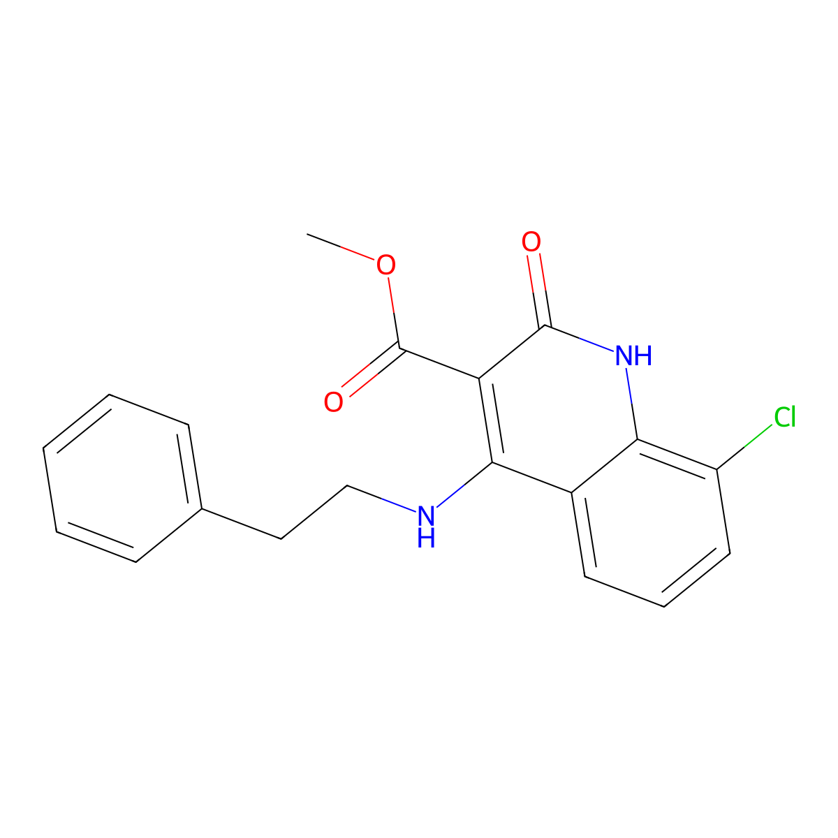 Methyl 8-chloro-2-oxo-4-[(2-phenylethyl)amino]-1,2-dihydroquinoline-3-carboxylate molecular structure, CAS 1251625-44-1
