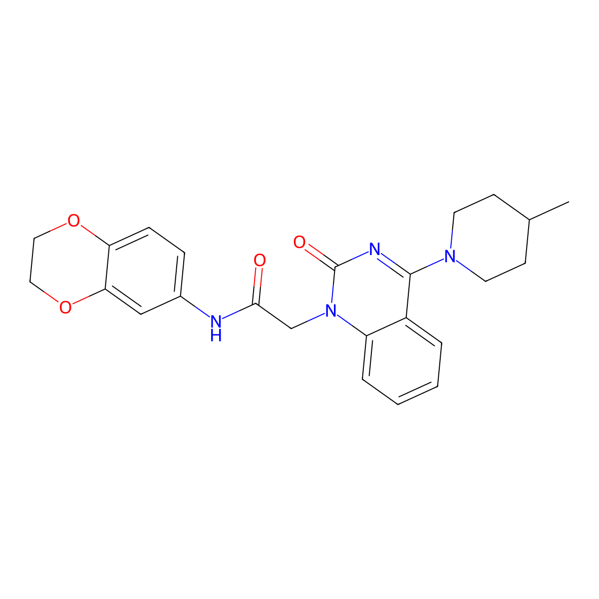 N-(2,3-dihydro-1,4-benzodioxin-6-yl)-2-[4-(4-methylpiperidin-1-yl)-2-oxo-1,2-dihydroquinazolin-1-yl]acetamide molecular structure, CAS 1251625-56-5