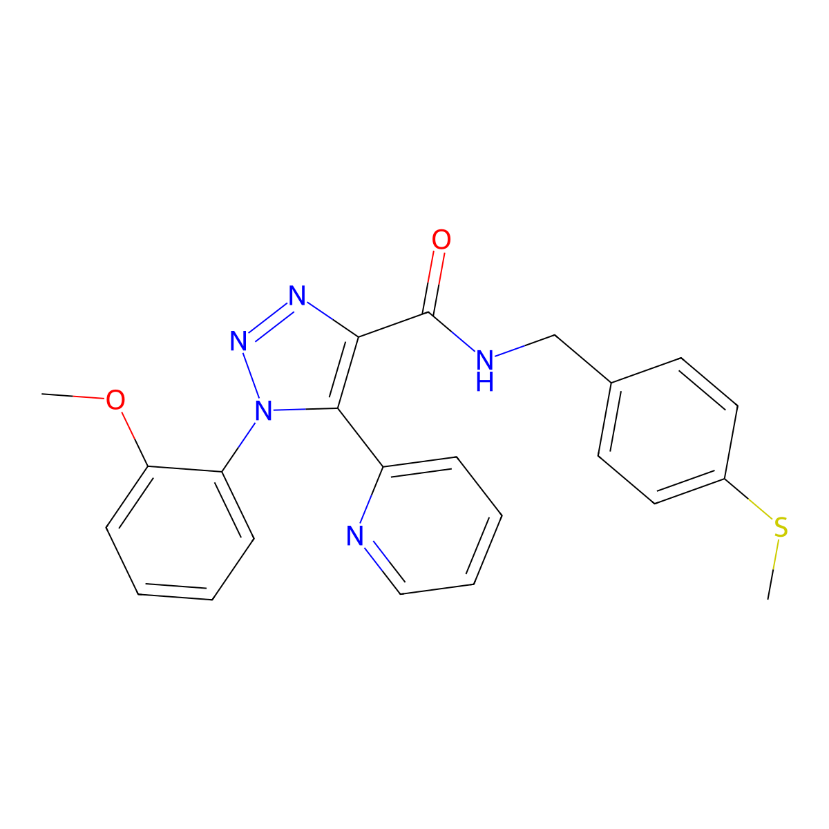 1-(2-methoxyphenyl)-N-(4-(methylthio)benzyl)-5-(pyridin-2-yl)-1H-1,2,3-triazole-4-carboxamide molecular structure, CAS 1251625-66-7