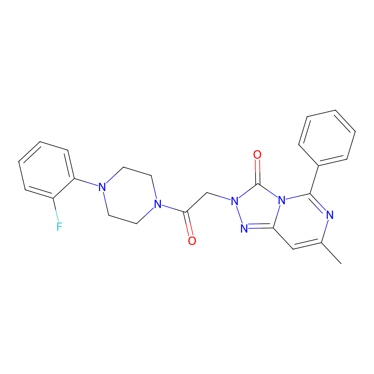 2-(2-(4-(2-fluorophenyl)piperazin-1-yl)-2-oxoethyl)-7-methyl-5-phenyl-[1,2,4]triazolo[4,3-c]pyrimidin-3(2H)-one molecular structure, CAS 1251625-83-8