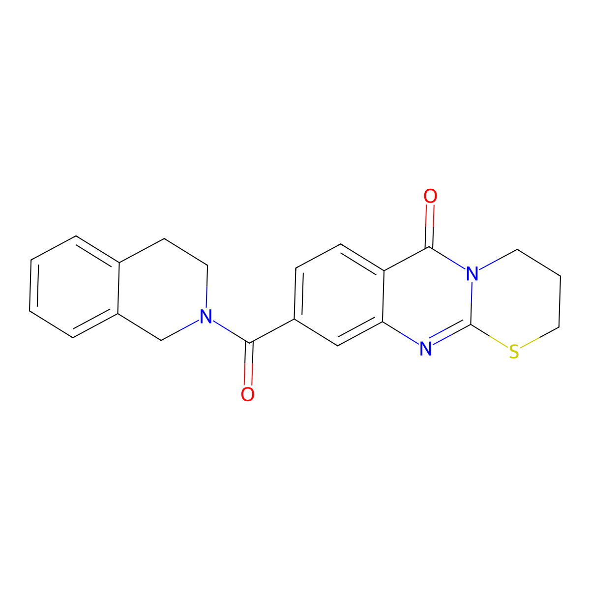 9-(1,2,3,4-tetrahydroisoquinoline-2-carbonyl)-3,4-dihydro-[1,3]thiazino[2,3-b]quinazolin-6(2H)-one molecular structure, CAS 1251625-84-9