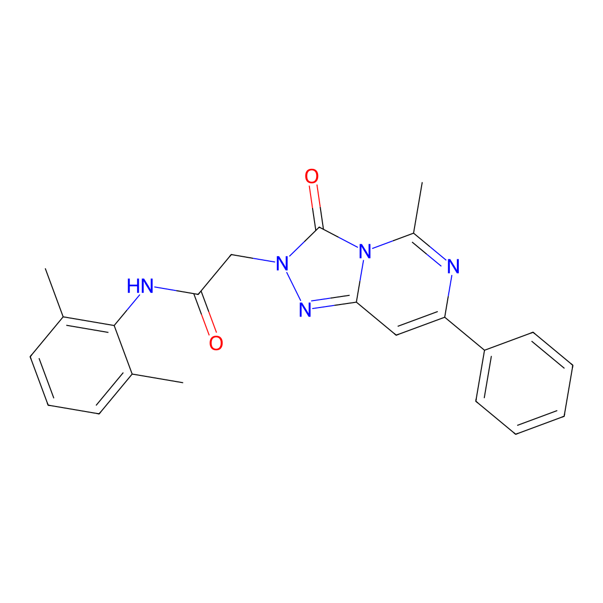 N-(2,6-dimethylphenyl)-2-{5-methyl-3-oxo-7-phenyl-2H,3H-[1,2,4]triazolo[4,3-c]pyrimidin-2-yl}acetamide molecular structure, CAS 1251625-92-9