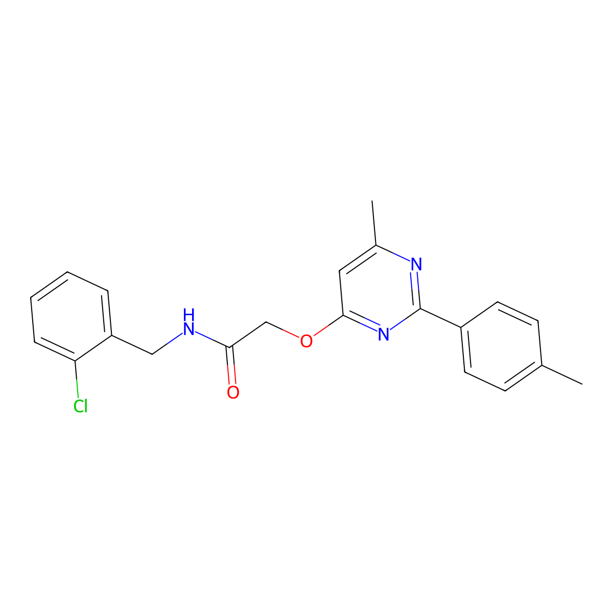 N-[(2-chlorophenyl)methyl]-2-{[6-methyl-2-(4-methylphenyl)pyrimidin-4-yl]oxy}acetamide molecular structure, CAS 1251626-06-8