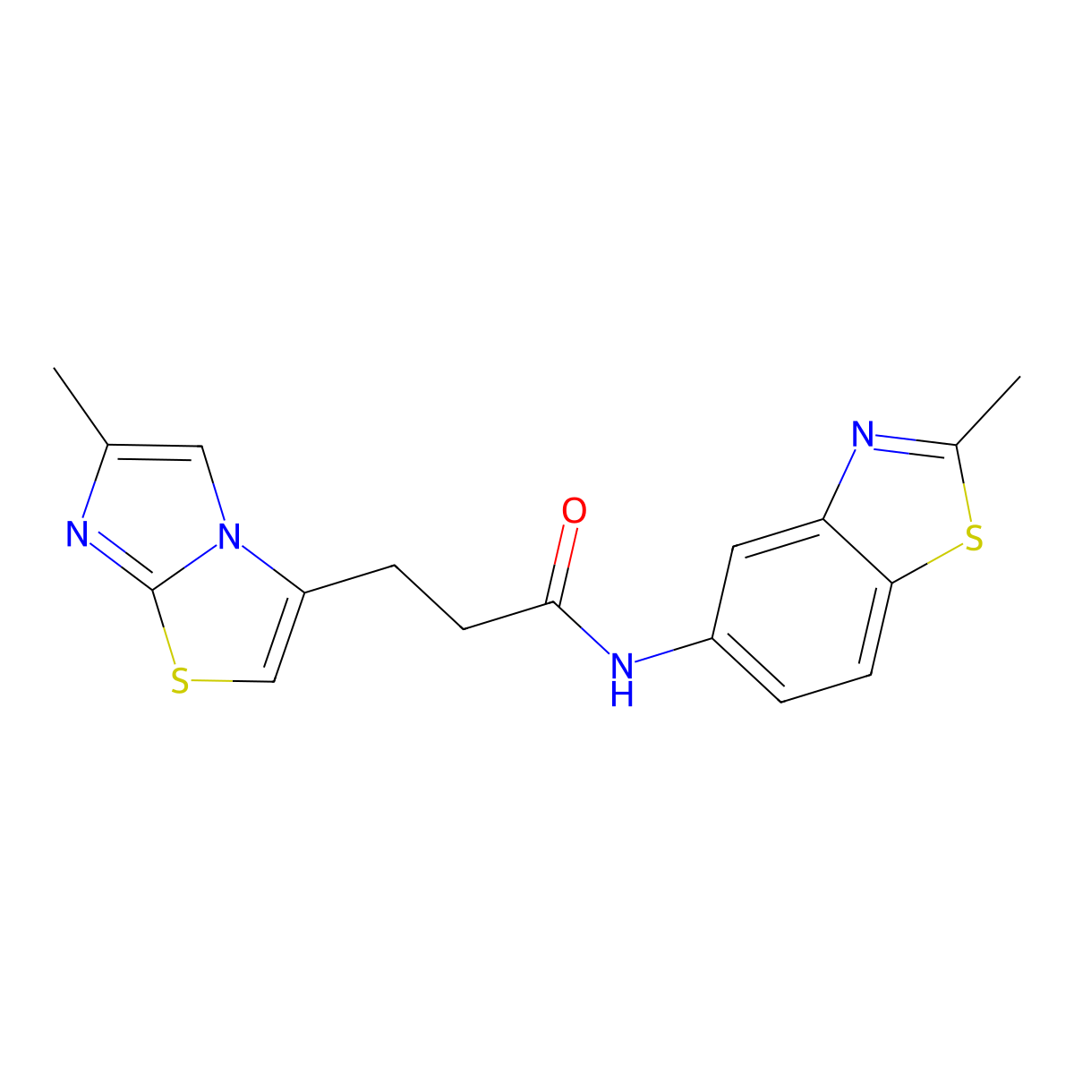 N-(2-methylbenzo[d]thiazol-5-yl)-3-(6-methylimidazo[2,1-b]thiazol-3-yl)propanamide molecular structure, CAS 1251626-26-2
