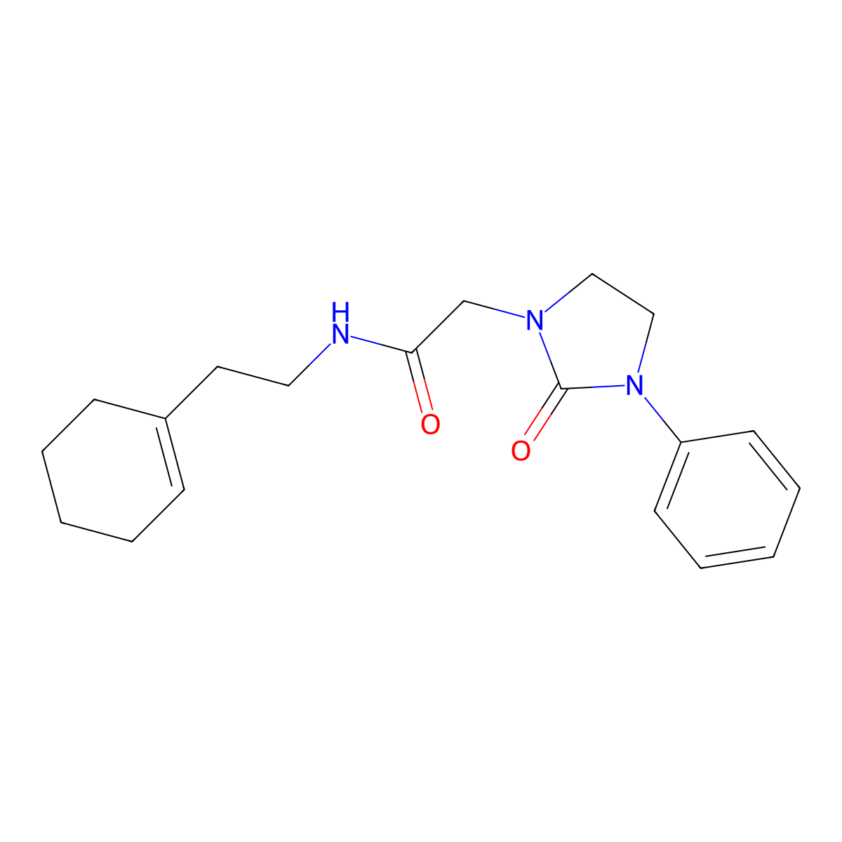 N-[2-(cyclohex-1-en-1-yl)ethyl]-2-(2-oxo-3-phenylimidazolidin-1-yl)acetamide molecular structure, CAS 1251626-31-9
