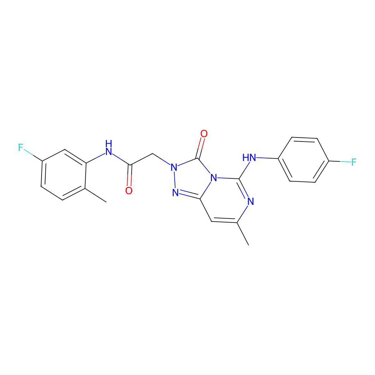 2-[5-(4-fluoroanilino)-7-methyl-3-oxo[1,2,4]triazolo[4,3-c]pyrimidin-2(3H)-yl]-N~1~-(5-fluoro-2-methylphenyl)acetamide molecular structure, CAS 1251626-36-4