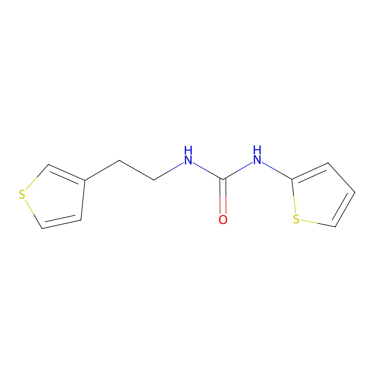 1-(Thiophen-2-yl)-3-(2-(thiophen-3-yl)ethyl)urea molecular structure, CAS 1251626-41-1
