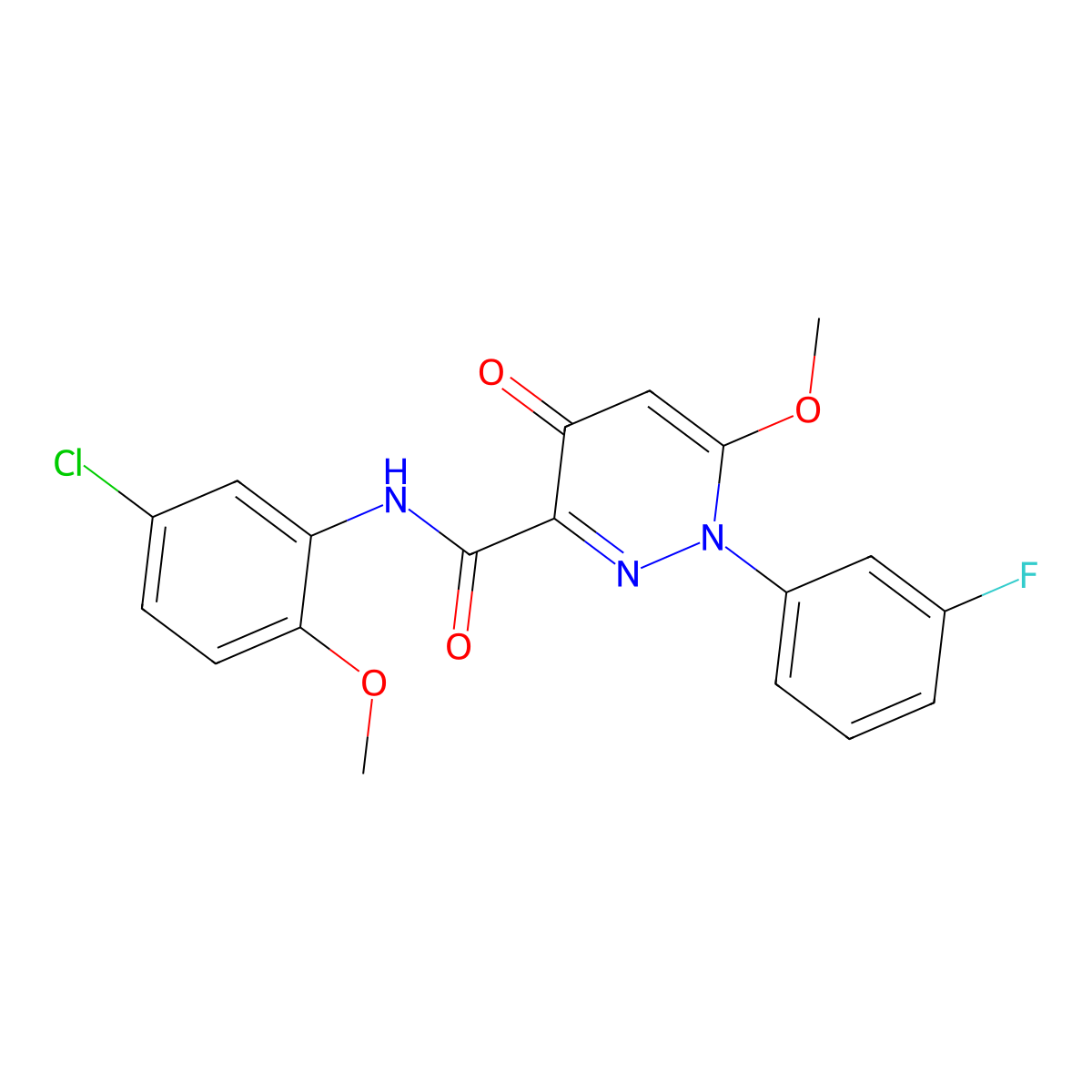 N-(5-chloro-2-methoxyphenyl)-1-(3-fluorophenyl)-6-methoxy-4-oxo-1,4-dihydropyridazine-3-carboxamide molecular structure, CAS 1251626-42-2