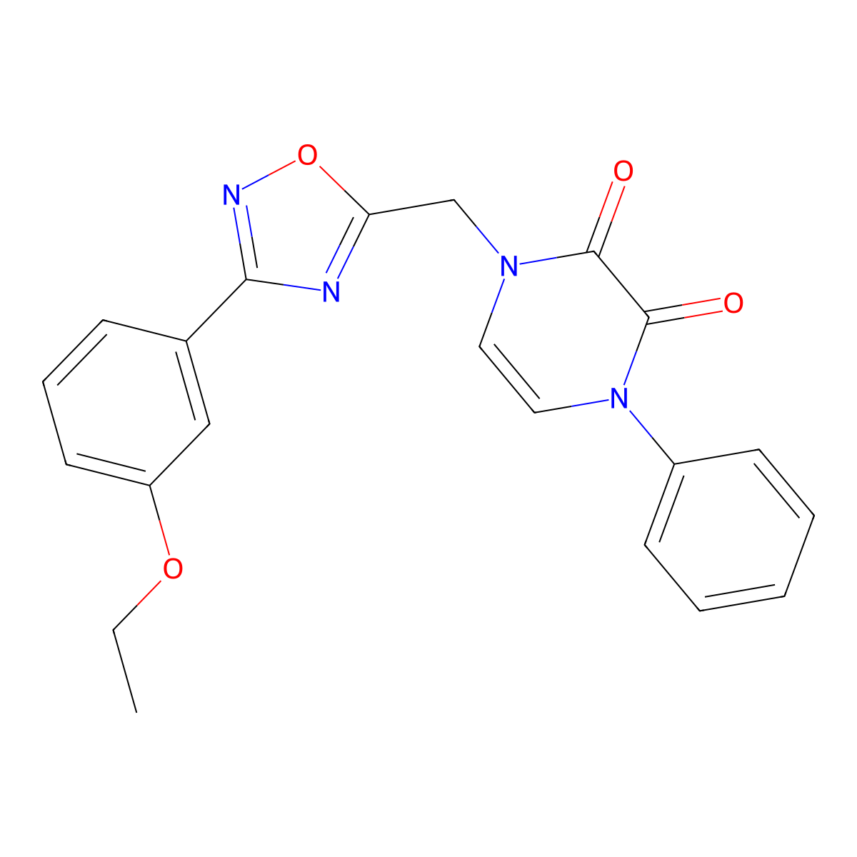 1-((3-(3-ethoxyphenyl)-1,2,4-oxadiazol-5-yl)methyl)-4-phenylpyrazine-2,3(1H,4H)-dione molecular structure, CAS 1251626-48-8