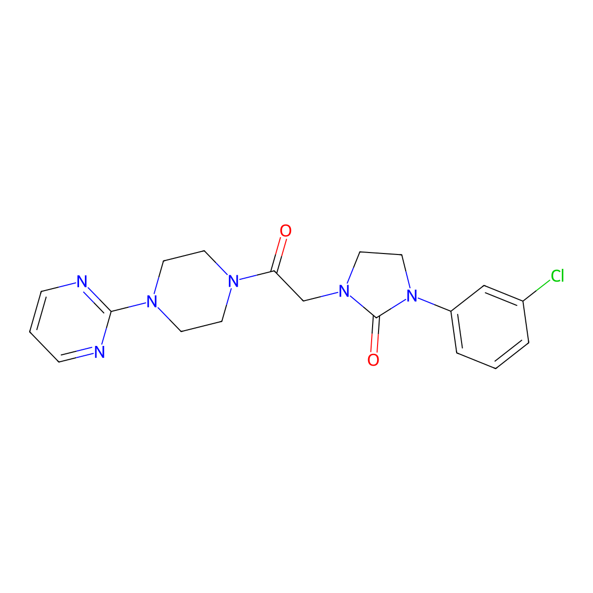 1-(3-Chlorophenyl)-3-{2-oxo-2-[4-(pyrimidin-2-yl)piperazin-1-yl]ethyl}imidazolidin-2-one molecular structure, CAS 1251626-49-9