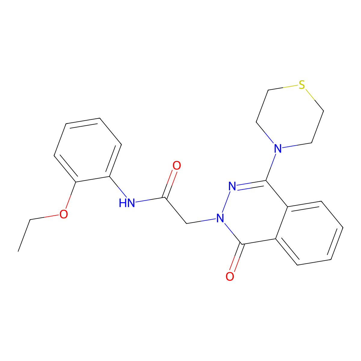 N-(2-ethoxyphenyl)-2-[1-oxo-4-(thiomorpholin-4-yl)-1,2-dihydrophthalazin-2-yl]acetamide molecular structure, CAS 1251626-50-2