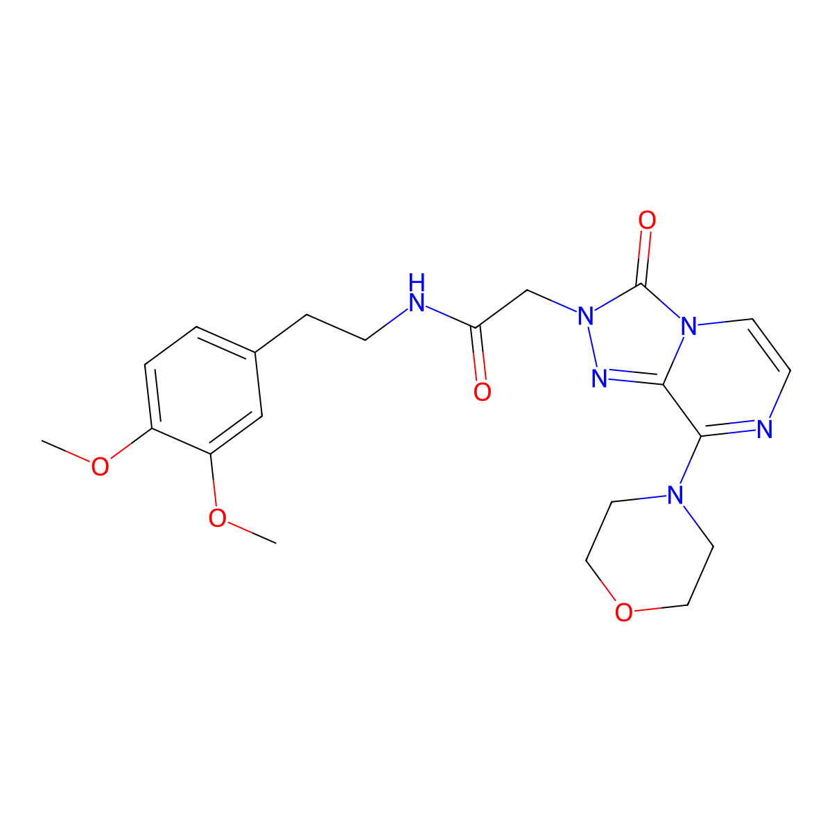 N-(3,4-dimethoxyphenethyl)-2-(8-morpholino-3-oxo-[1,2,4]triazolo[4,3-a]pyrazin-2(3H)-yl)acetamide molecular structure, CAS 1251626-63-7