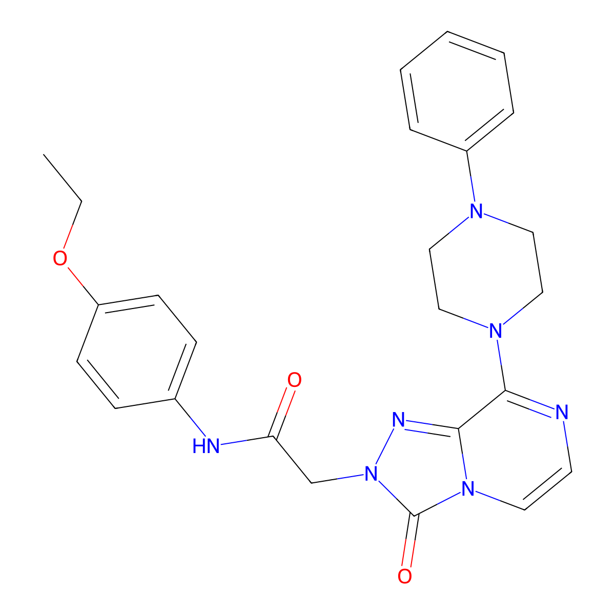 N-(4-ethoxyphenyl)-2-[3-oxo-8-(4-phenylpiperazin-1-yl)-2H,3H-[1,2,4]triazolo[4,3-a]pyrazin-2-yl]acetamide molecular structure, CAS 1251626-71-7