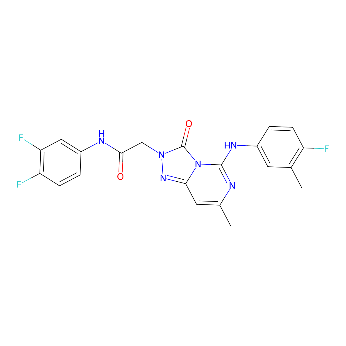 N~1~-(3,4-difluorophenyl)-2-[5-(4-fluoro-3-methylanilino)-7-methyl-3-oxo[1,2,4]triazolo[4,3-c]pyrimidin-2(3H)-yl]acetamide molecular structure, CAS 1251626-75-1