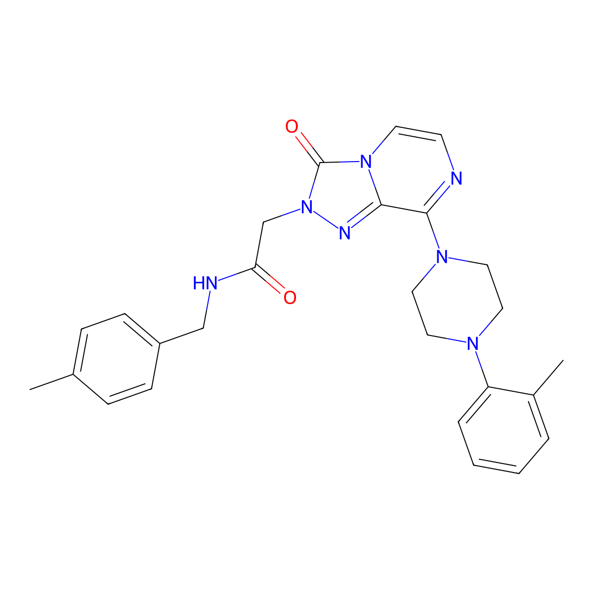 N-[(4-methylphenyl)methyl]-2-{8-[4-(2-methylphenyl)piperazin-1-yl]-3-oxo-2H,3H-[1,2,4]triazolo[4,3-a]pyrazin-2-yl}acetamide molecular structure, CAS 1251626-81-9