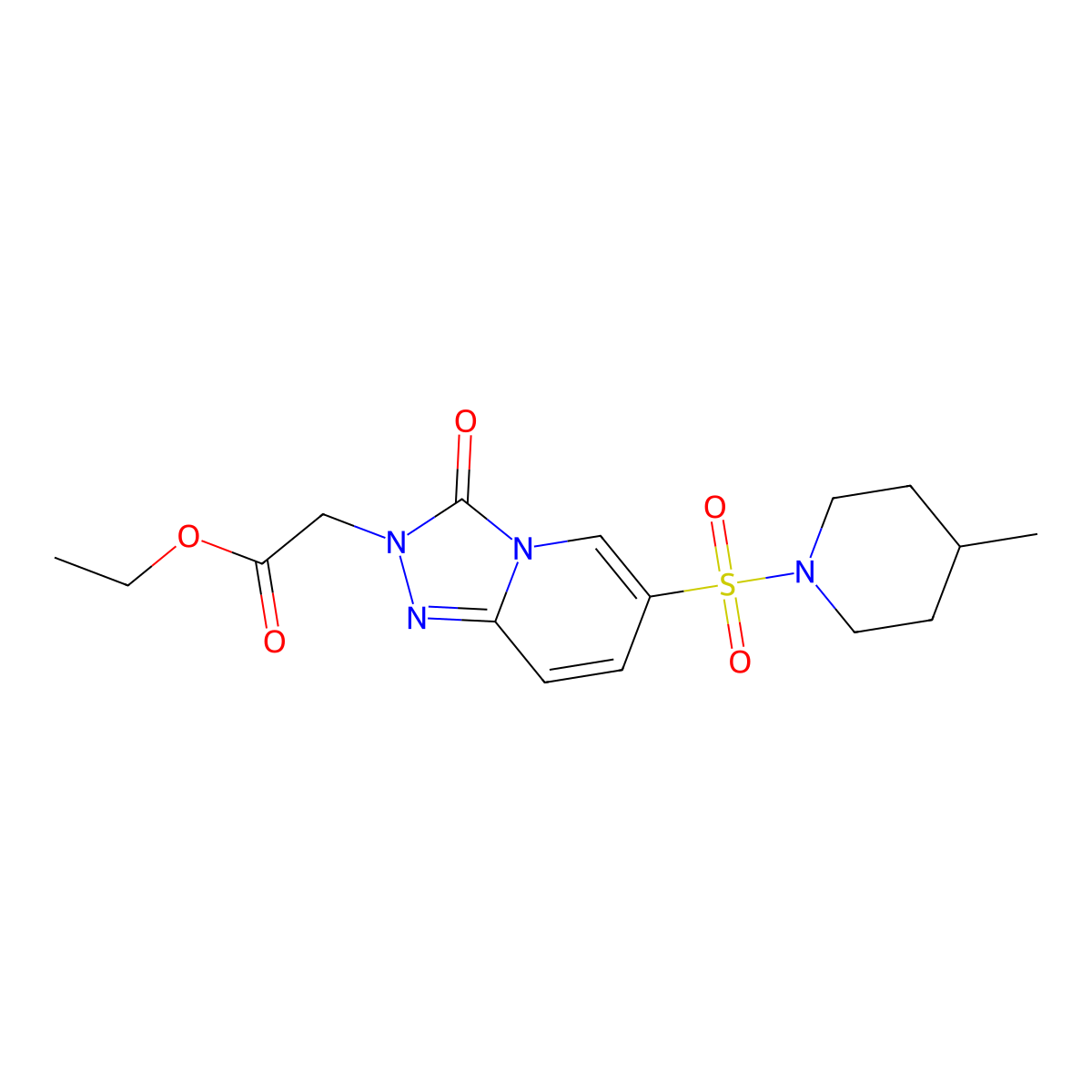 ethyl [6-[(4-methylpiperidin-1-yl)sulfonyl]-3-oxo[1,2,4]triazolo[4,3-a]pyridin-2(3H)-yl]acetate molecular structure, CAS 1251626-83-1
