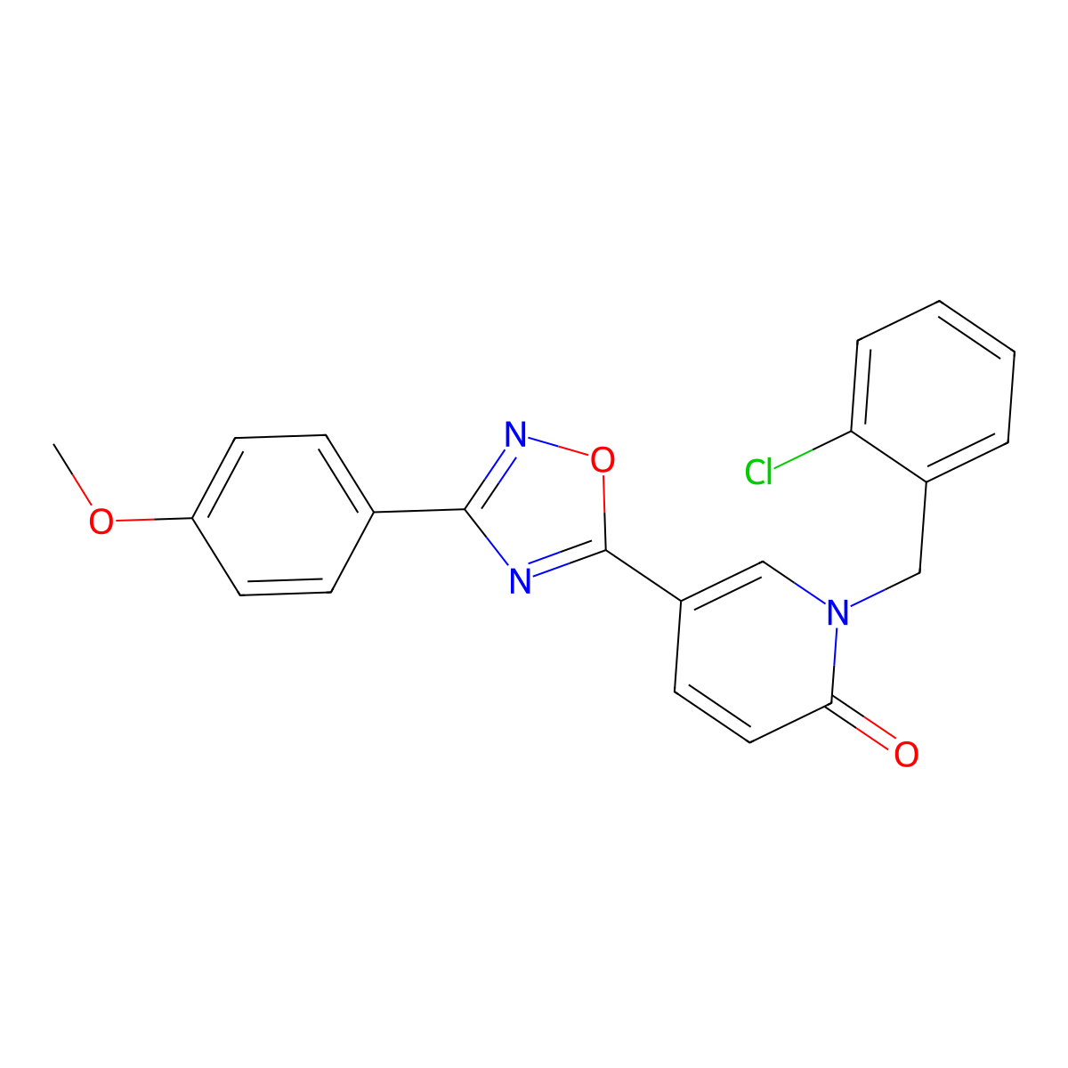 1-(2-chlorobenzyl)-5-(3-(4-methoxyphenyl)-1,2,4-oxadiazol-5-yl)pyridin-2(1H)-one molecular structure, CAS 1251626-87-5