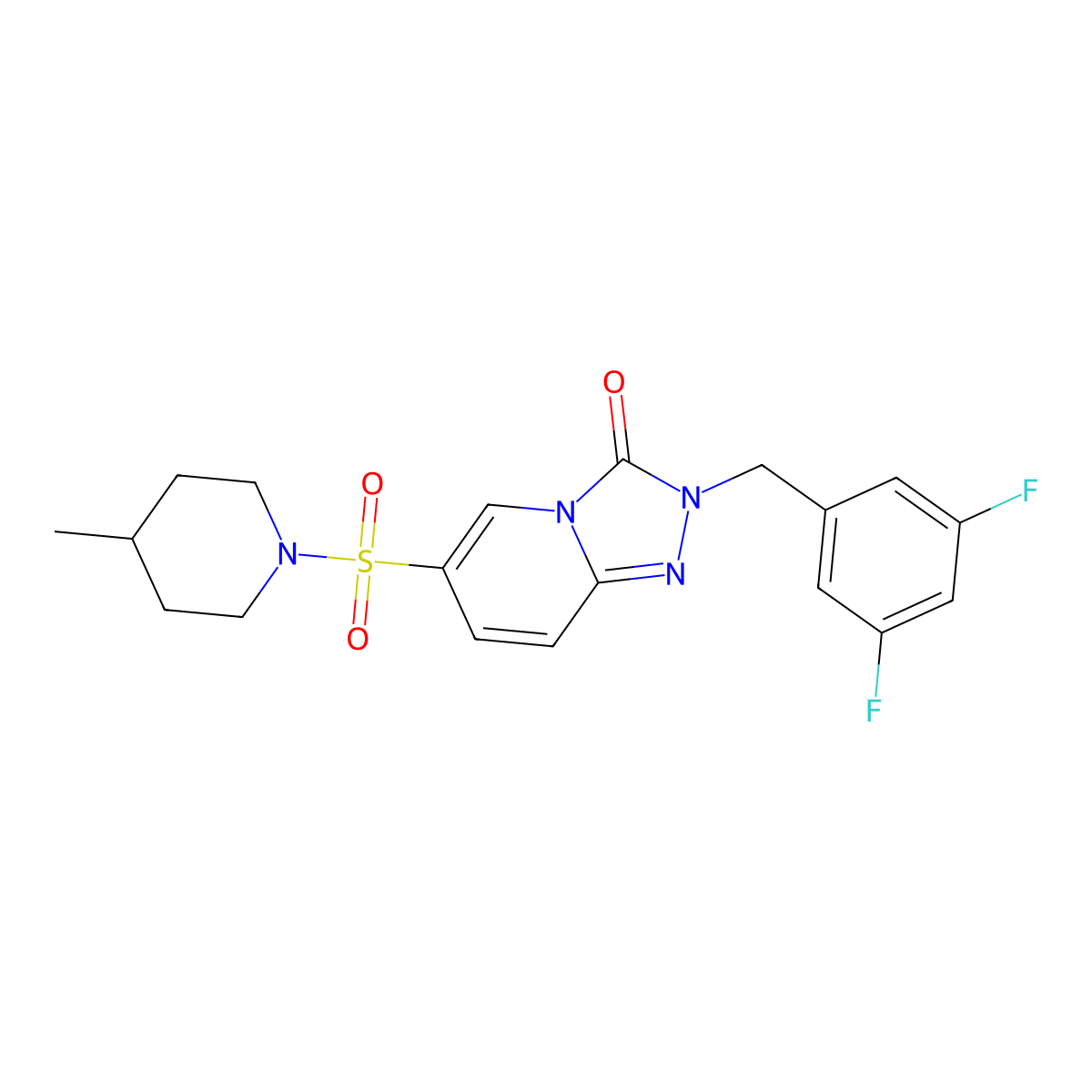 2-[(3,5-difluorophenyl)methyl]-6-[(4-methylpiperidin-1-yl)sulfonyl]-2H,3H-[1,2,4]triazolo[4,3-a]pyridin-3-one molecular structure, CAS 1251626-90-0