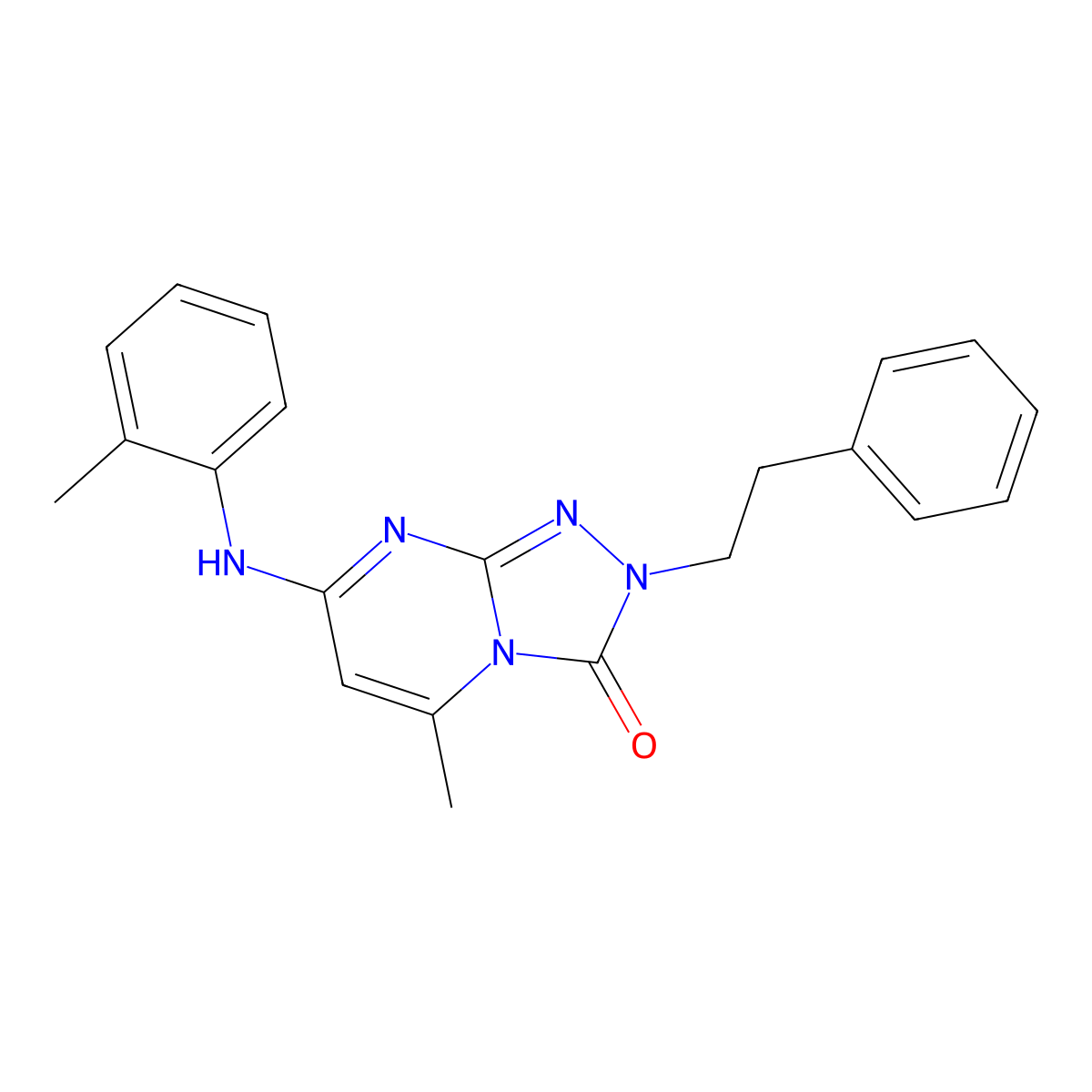 5-methyl-7-[(2-methylphenyl)amino]-2-(2-phenylethyl)-2H,3H-[1,2,4]triazolo[4,3-a]pyrimidin-3-one molecular structure, CAS 1251626-92-2