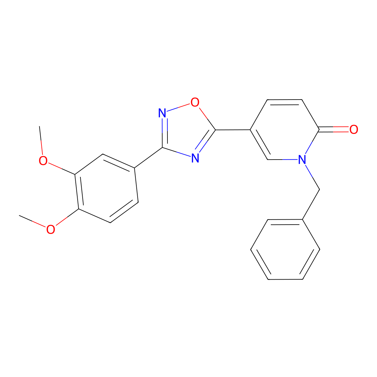 1-benzyl-5-(3-(3,4-dimethoxyphenyl)-1,2,4-oxadiazol-5-yl)pyridin-2(1H)-one molecular structure, CAS 1251626-97-7