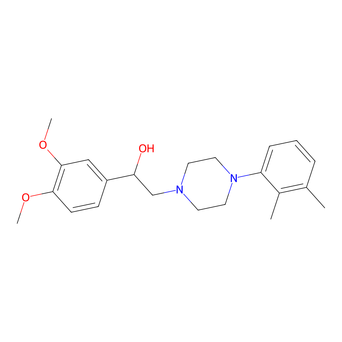 1-(3,4-Dimethoxyphenyl)-2-(4-(2,3-dimethylphenyl)piperazin-1-yl)ethanol molecular structure, CAS 1251627-16-3