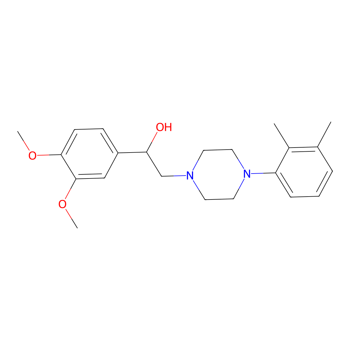 1-(3,4-Dimethoxyphenyl)-2-(4-(2,3-dimethylphenyl)piperazin-1-yl)ethanol molecular structure, CAS 1251627-16-3