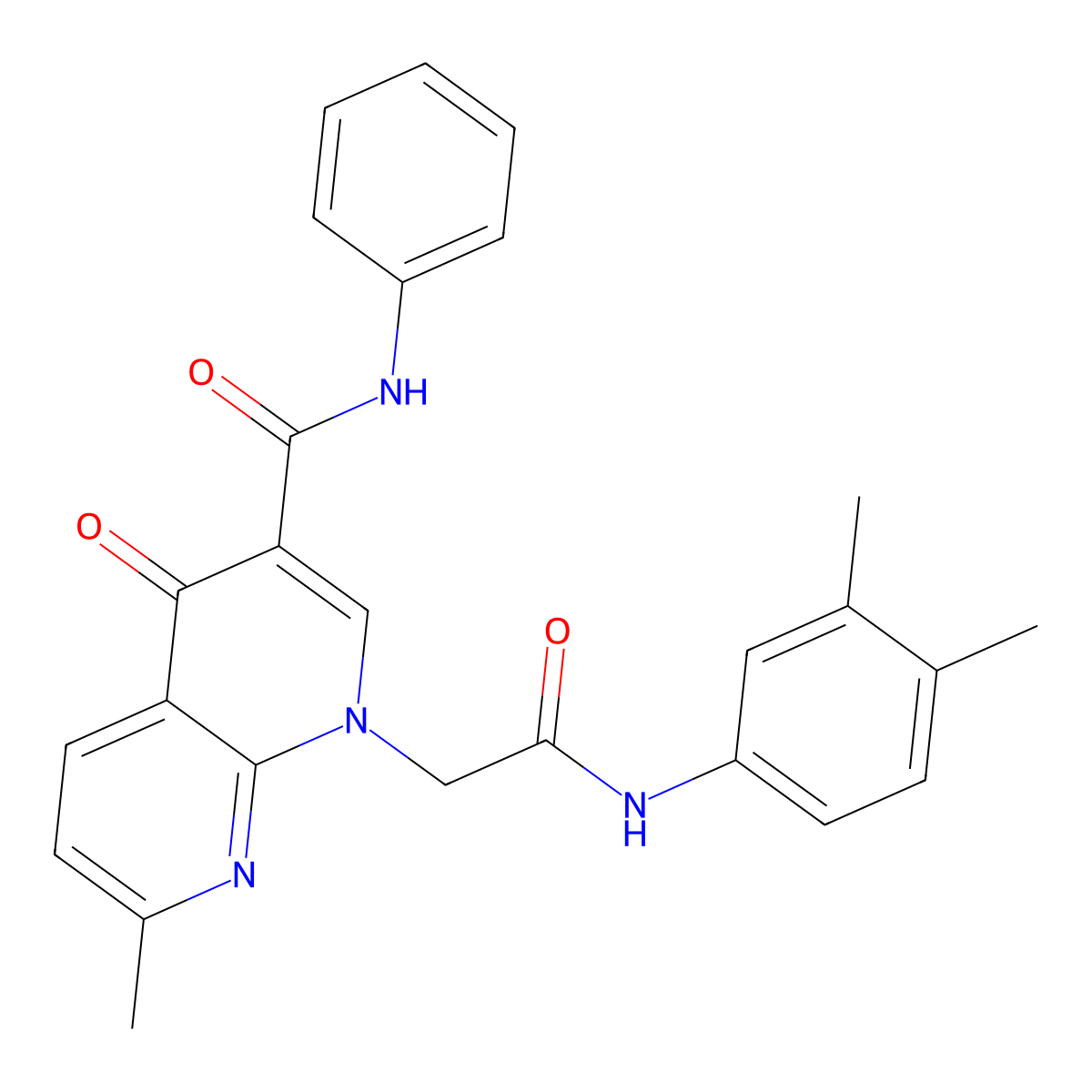 1-(2-((3,4-dimethylphenyl)amino)-2-oxoethyl)-7-methyl-4-oxo-N-phenyl-1,4-dihydro-1,8-naphthyridine-3-carboxamide molecular structure, CAS 1251627-17-4