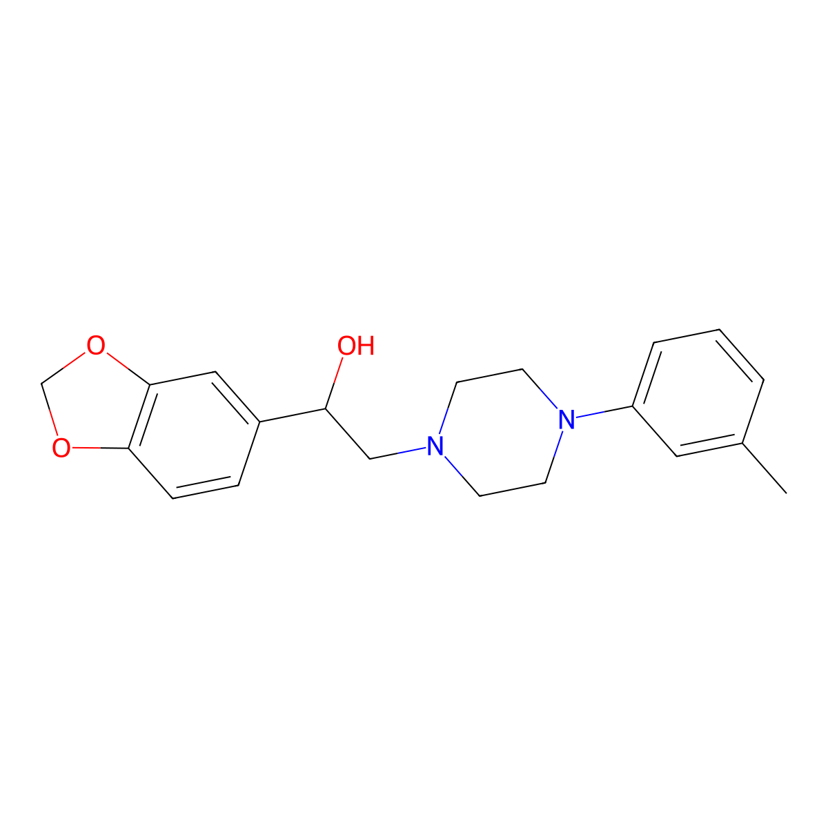 1-(1,3-Benzodioxol-5-yl)-2-[4-(3-methylphenyl)piperazin-1-yl]ethanol molecular structure, CAS 1251627-26-5