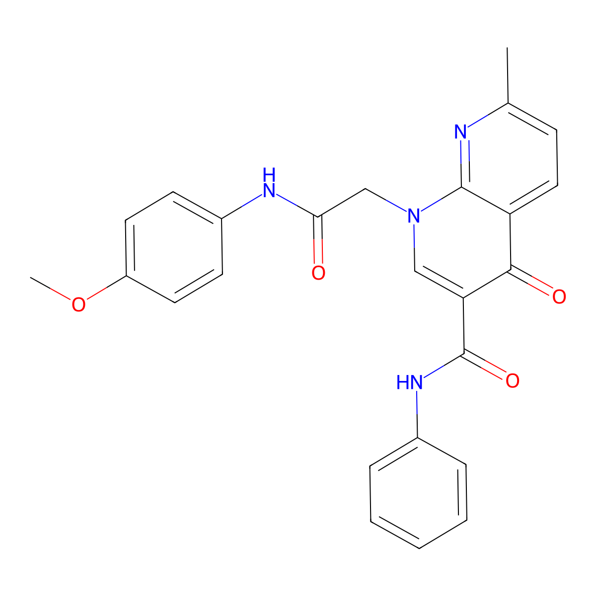 1-(2-((4-methoxyphenyl)amino)-2-oxoethyl)-7-methyl-4-oxo-N-phenyl-1,4-dihydro-1,8-naphthyridine-3-carboxamide molecular structure, CAS 1251627-30-1