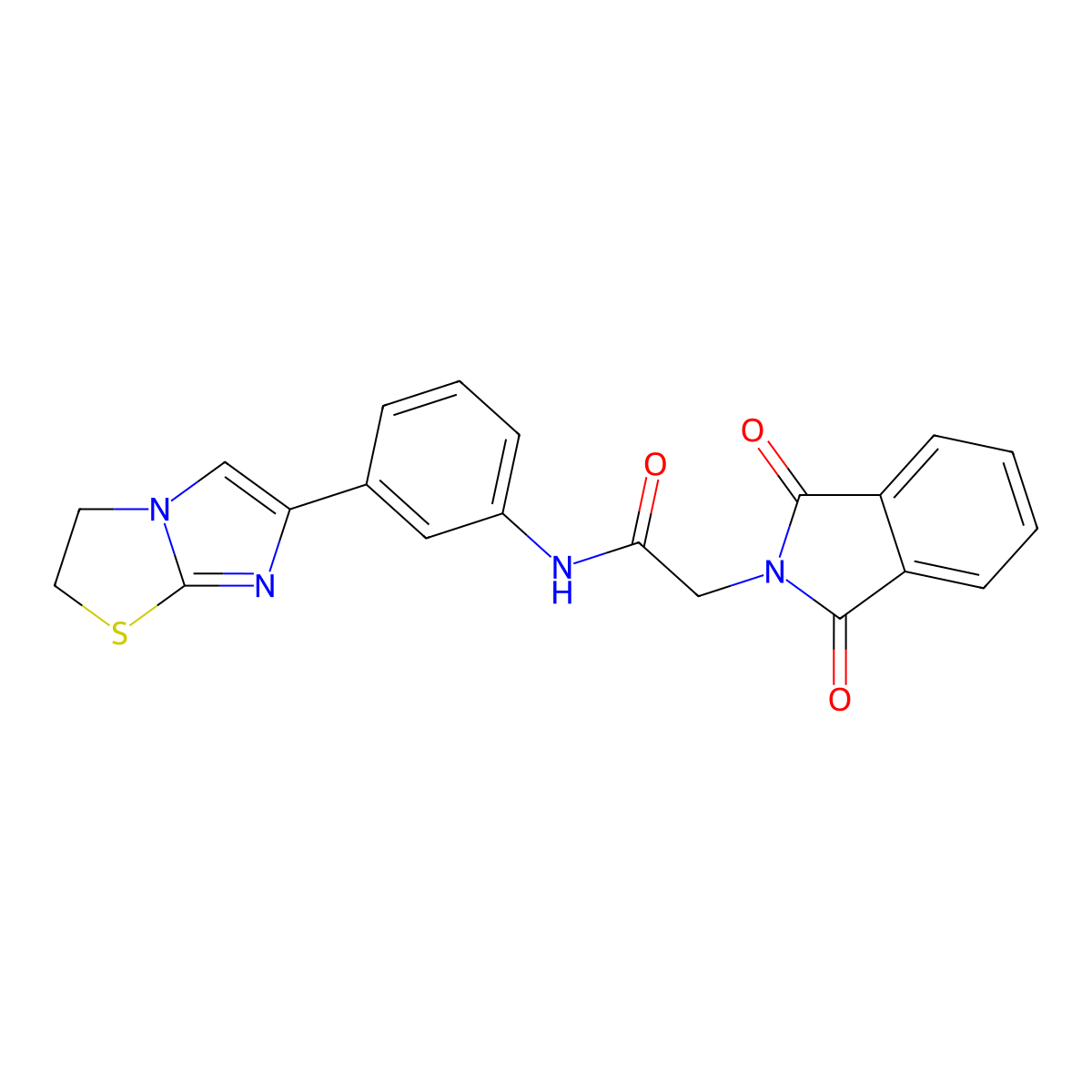 N-(3-(2,3-dihydroimidazo[2,1-b]thiazol-6-yl)phenyl)-2-(1,3-dioxoisoindolin-2-yl)acetamide molecular structure, CAS 1251627-32-3