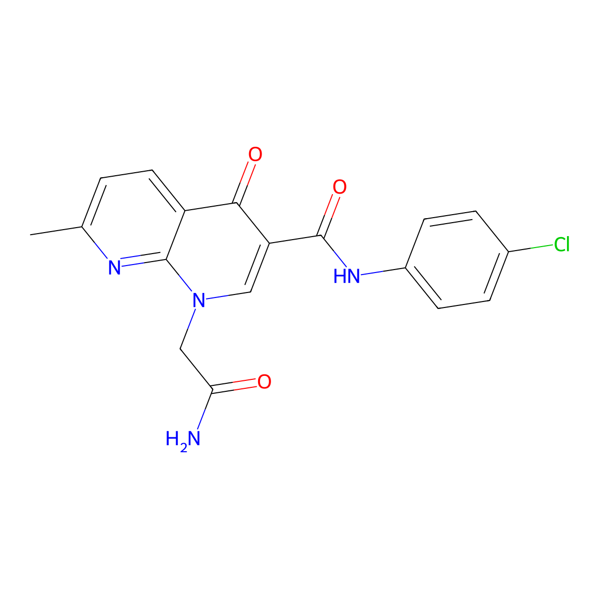 1-(2-amino-2-oxoethyl)-N-(4-chlorophenyl)-7-methyl-4-oxo-1,4-dihydro-1,8-naphthyridine-3-carboxamide molecular structure, CAS 1251627-38-9