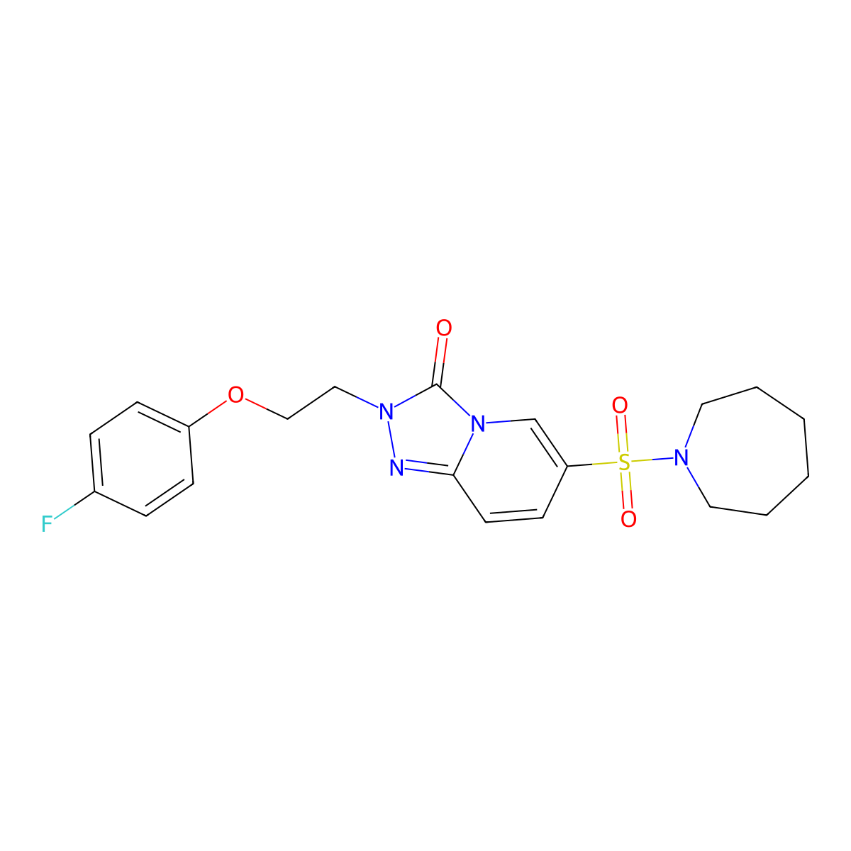 6-(azepan-1-ylsulfonyl)-2-(2-(4-fluorophenoxy)ethyl)-[1,2,4]triazolo[4,3-a]pyridin-3(2H)-one molecular structure, CAS 1251627-41-4