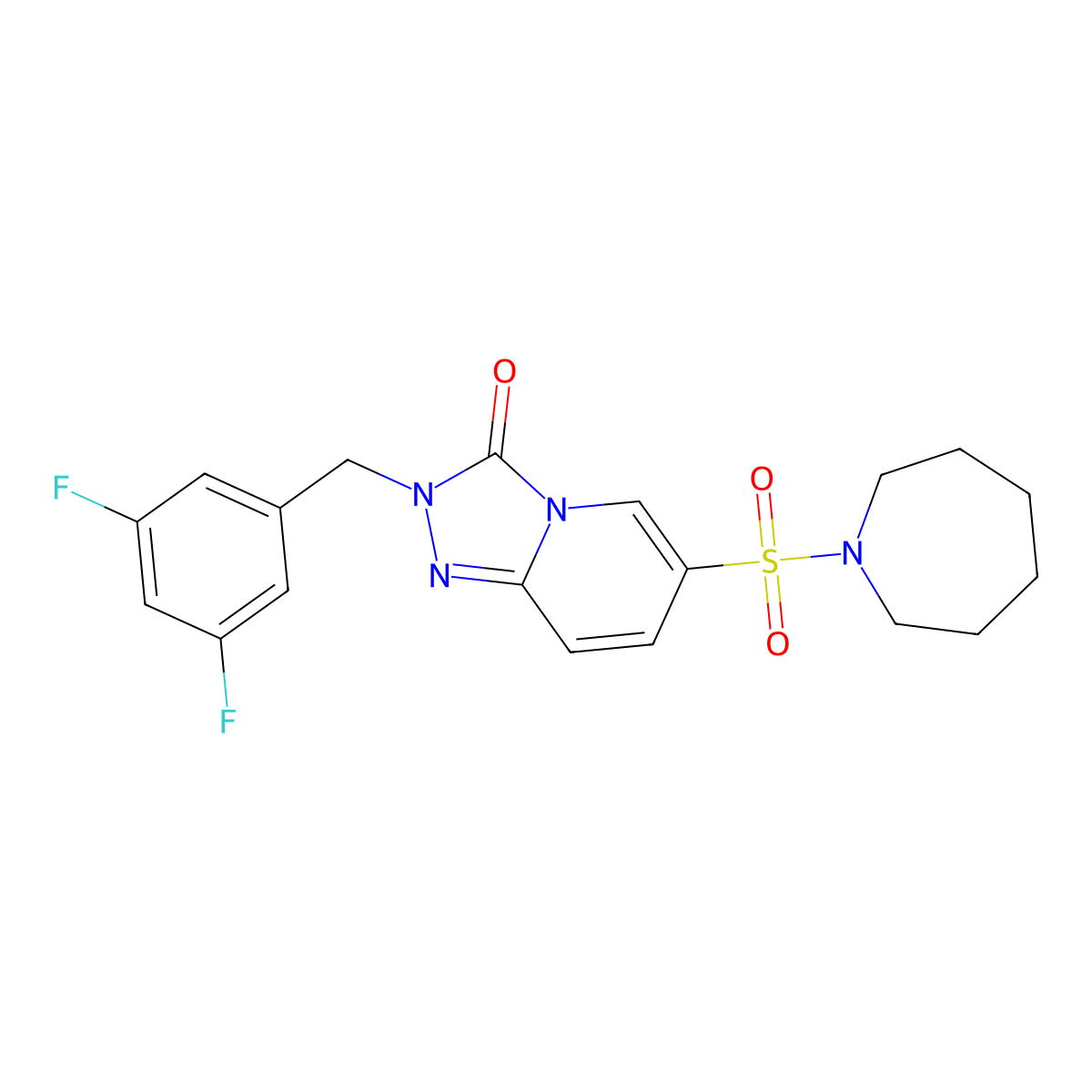 6-(azepan-1-ylsulfonyl)-2-(3,5-difluorobenzyl)[1,2,4]triazolo[4,3-a]pyridin-3(2H)-one molecular structure, CAS 1251627-49-2