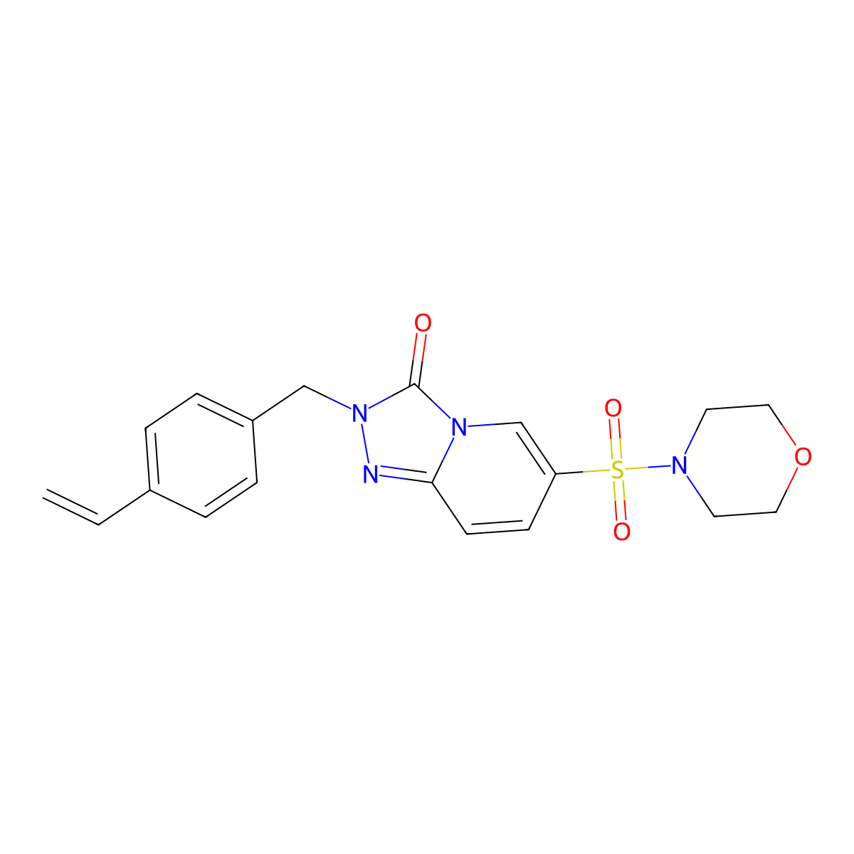 6-(morpholinosulfonyl)-2-(4-vinylbenzyl)-[1,2,4]triazolo[4,3-a]pyridin-3(2H)-one molecular structure, CAS 1251627-58-3