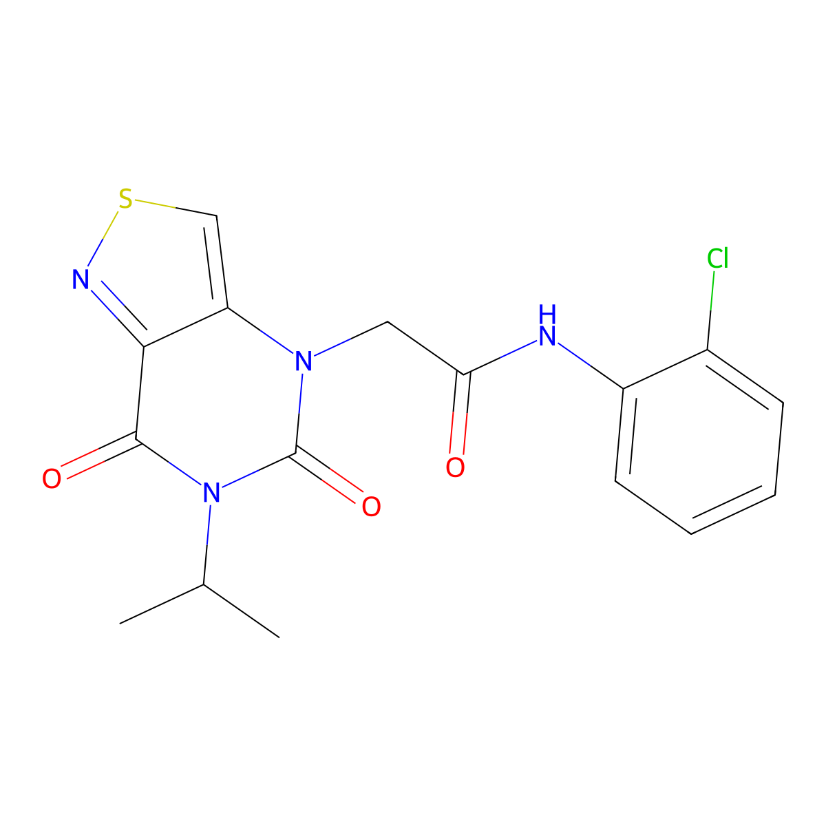 N-(2-chlorophenyl)-2-(6-isopropyl-5,7-dioxo-6,7-dihydroisothiazolo[4,3-d]pyrimidin-4(5H)-yl)acetamide molecular structure, CAS 1251627-61-8