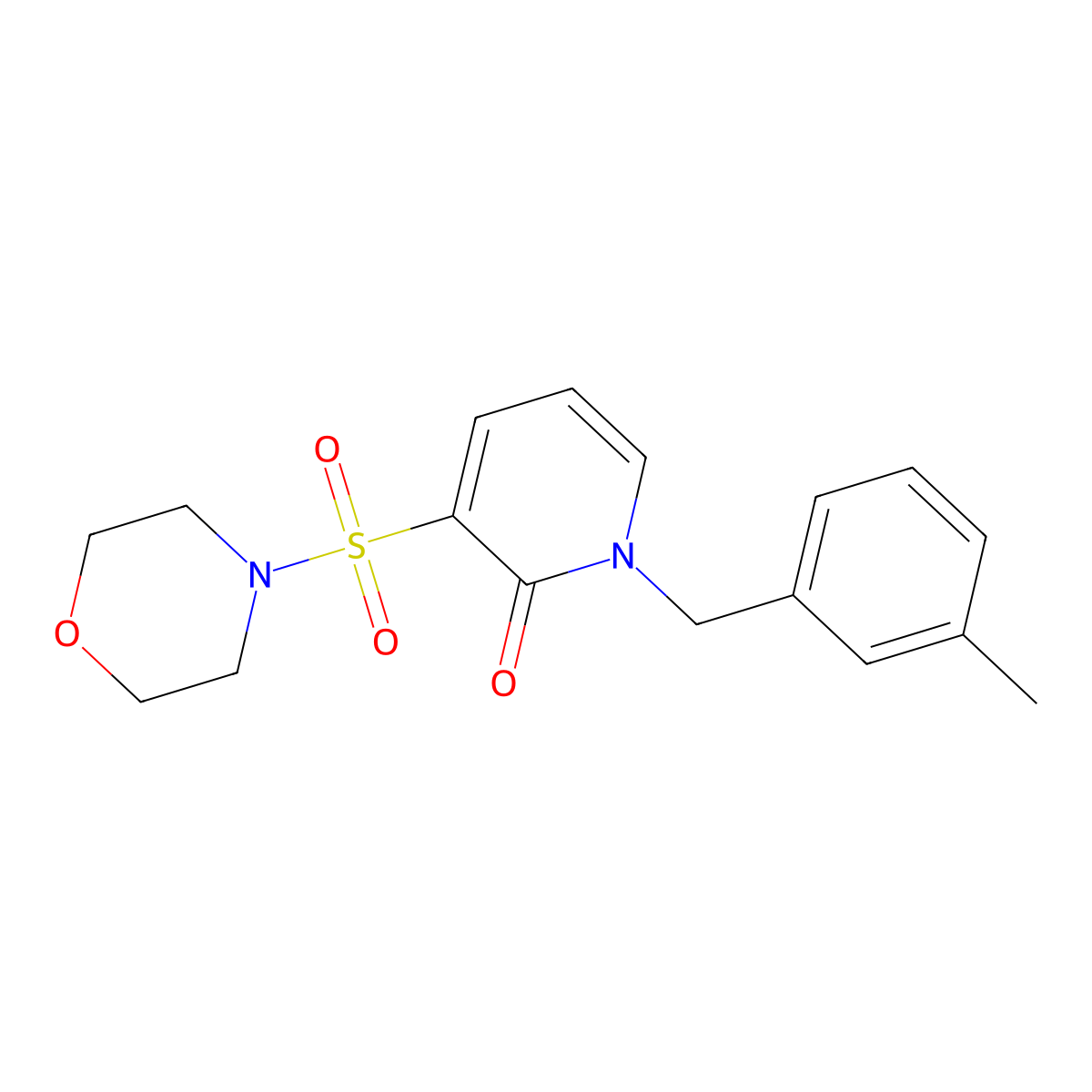 1-(3-methylbenzyl)-3-(morpholinosulfonyl)pyridin-2(1H)-one molecular structure, CAS 1251627-77-6