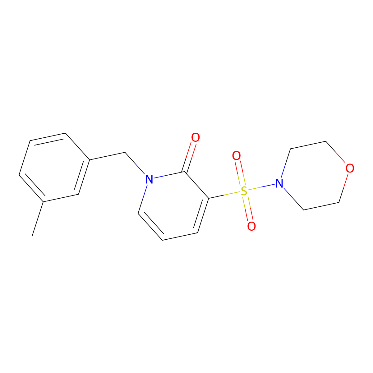 1-(3-methylbenzyl)-3-(morpholinosulfonyl)pyridin-2(1H)-one molecular structure, CAS 1251627-77-6