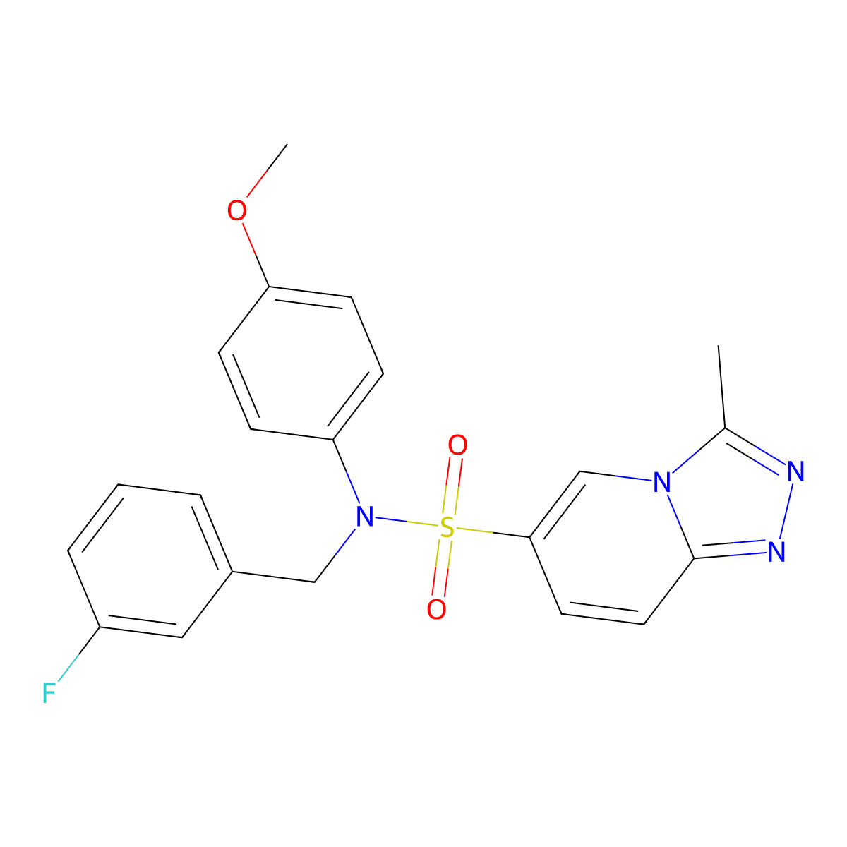 N-[(3-fluorophenyl)methyl]-N-(4-methoxyphenyl)-3-methyl-[1,2,4]triazolo[4,3-a]pyridine-6-sulfonamide molecular structure, CAS 1251628-20-2