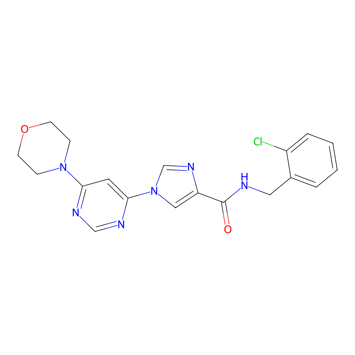 N~4~-(2-chlorobenzyl)-1-(6-morpholino-4-pyrimidinyl)-1H-imidazole-4-carboxamide molecular structure, CAS 1251628-27-9