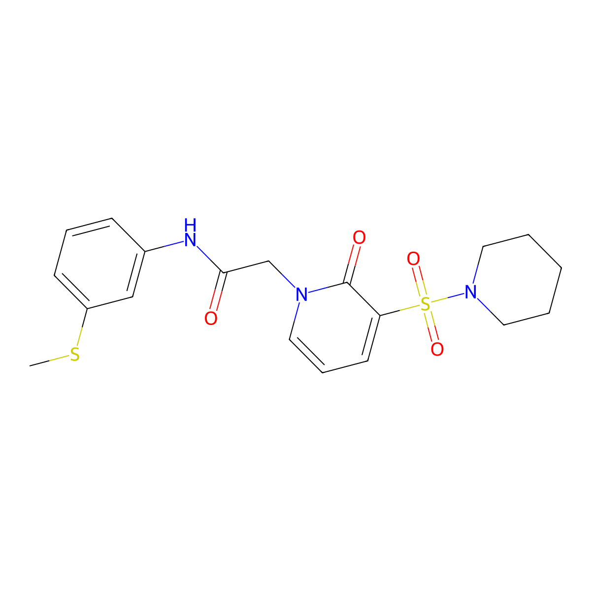 N-(3-(methylthio)phenyl)-2-(2-oxo-3-(piperidin-1-ylsulfonyl)pyridin-1(2H)-yl)acetamide molecular structure, CAS 1251628-31-5